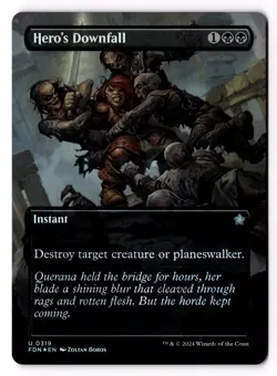 Hero's Downfall (Borderless) 319 Foundations Foil NM - Image 1