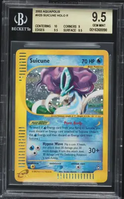 BGS 9.5 Suicune Holo Rare Aquapolis 2003 Pokemon Card #H25 - Image 1