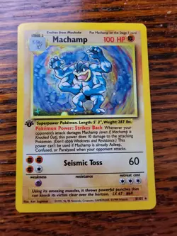 MP Pokemon Vintage COSMOS Holo Machamp 1st Edition CD-ROM Promo 8/102 WoTC - Image 1