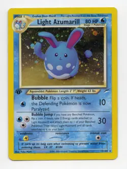 Pokemon TCG Light Azumarill Holo 1st Edition Neo Destiny NM- - Image 1