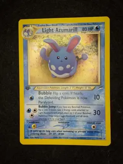 Pokemon TCG Light Azumarill Holo 1st Edition Neo Destiny NM- - Image 3