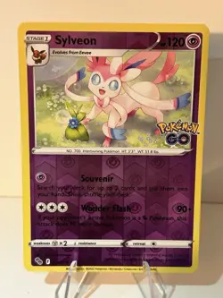 Pokemon TCG Sylveon Pokemon GO 035/078 Reverse Holo Rare - Image 1
