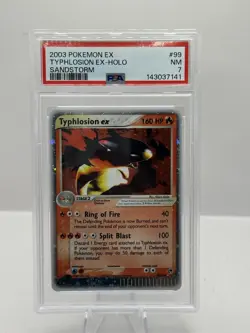 2003 Pokemon EX #99 Typhlosion EX Holo Sandstrom PSA 7 - Image 1