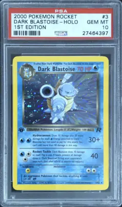2000 POKEMON ROCKET 1ST EDITION #3 DARK BLASTOISE-HOLO PSA 10 - Image 1