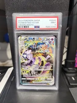 2023 POKEMON SWORD & SHIELD CROWN ZENITH #GG44 FULL ART/MEWTWO VSTAR PSA 9 - Image 1
