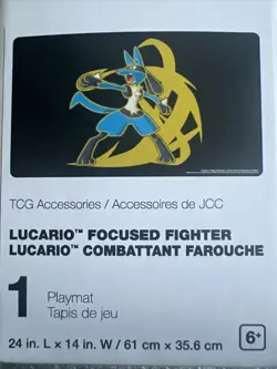 Pokemon Center Sealed TCG Lucario Focused Fighter Playmat Play Mat! - Image 1
