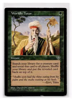 1996 Worldly Tutor Mirage Uncommon HP Magic: The Gathering - Image 1