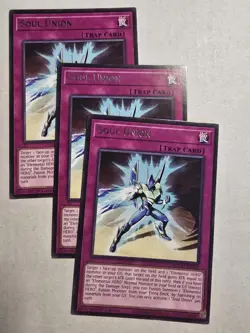 Yugioh! 3x Soul Union MZMU-EN028 Rare 1st Ed NM - Image 1