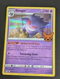 Gengar Trick or Trade Halloween Stamp 066/196 Holo Rare Pokemon Card - Image 1