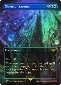 MTG STORM OF SARUMAN BORDERLESS FOIL The Lord of the Rings NM - Image 1