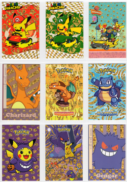 GOLD FOIL RARE - Electric Pikachu Card Database - 9 CARD LOT - BOX HITS - Image 1