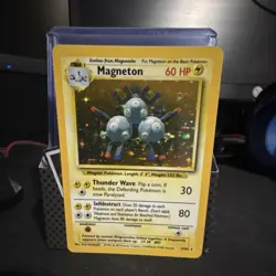 Pokemon Magneton 9/102 Base Set Holo Rare Stage 1 60 HP Card English 1999 - Image 1