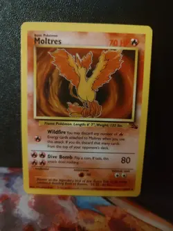 Moltres 27/62 Fossil Unlimited Non Holo Rare WOTC Vintage Pokemon Card Lp - Image 1