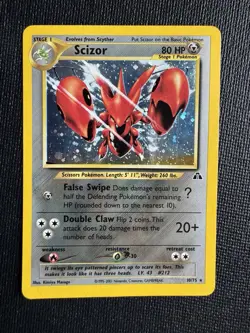 Scizor 10/75 Holo Rare Neo Discovery WOTC 2001 Pokemon Card Vintage - Image 1