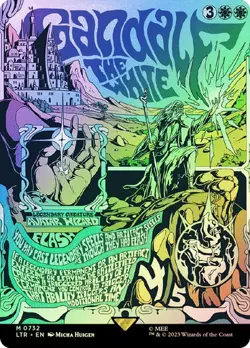 MTG GANDALF THE WHITE BORDERLESS POSTER FOIL The Lord of the Rings NM - Image 1