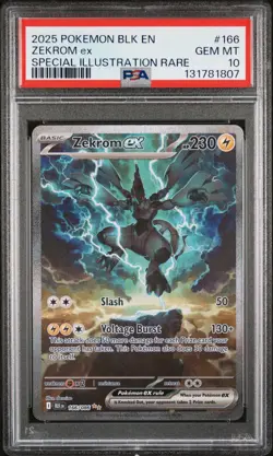 2025 POKEMON BLK EN-BLACK BOLT SPECIAL ILLUSTRATION RARE #166 ZEKROM EX PSA 10 - Image 1