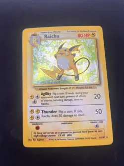 Raichu Holo Rare Holo Base Set 014/102 HP Pokemon TCG - Image 3