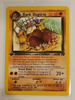 Pokemon Dark Dugtrio Team Rocket 1st Edition Non-Holo Rare 23/82 WOTC 2000 - Image 1