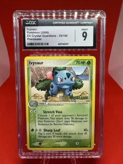 2006 Pokemon TCG Ivysaur 35/100 Prerelease Stamp EX Crystal Guardians CGC 9 MINT - Image 1