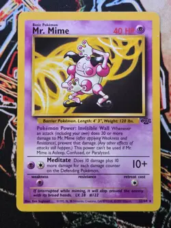 Pokemon TCG Mr. Mime 22/64 Non Holo Rare Jungle Set Unlimited 1999 Vintage WOTC - Image 1