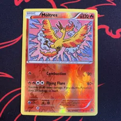 Pokemon TCG Moltres 9/124 Rare Reverse Holo XY Fates Collide LP - Image 1