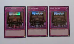 Playset: 3x Royal Decree THSF-EN058 (Super Rare, 1st Ed, Lightly Played / LP) - Image 1
