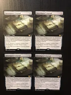 MTG Investigator's Journal Extended Art x4 Playset Crimson Vow Commander NM/M - Image 1