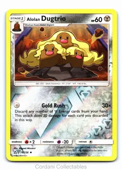 Alolan Dugtrio 79/156 - Ultra Prism - Reverse Holo Pokemon Card - Near Mint - Image 1