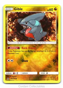 Gible 97/156 - Ultra Prism - Reverse Holo Pokemon Card - Near Mint - Image 1