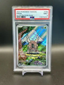 Pokemon TCG Pinsir Illustration Rare Card 168/167 Twilight Masquerade PSA 9 - Image 1