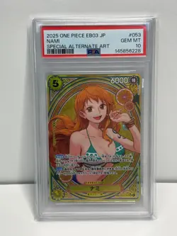 PSA 10 Nami EB03-053 SP SR Parallel ONE PIECE Card Heroines edition 2025 - Image 1