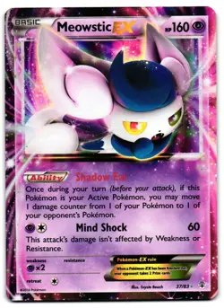Meowstic EX 37/83 - Generations Rare EX Pokemon TCG Holo - LP Card - Image 1