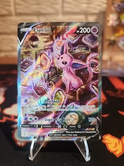 Espeon V (Alternate Full Art) 180/203 SWSH07 Evolving Skies Rare Pokemon Card - Image 1