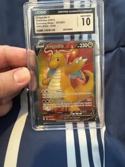 CGC 10 Dragonite V Full Art 191/203 Evolving Skies Pokemon Card - Image 1