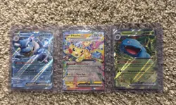 Pokemon TCG Card Lot – 3x EX Cards – Pikachu, Blastoise & Venusaur – *NM-MINT* - Image 1