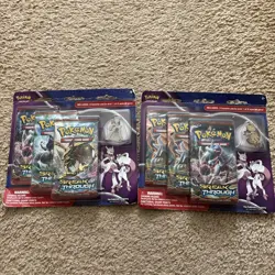 Pokemon XY BREAKthrough Blister 3 Pack w Mega Mewtwo X & Y Pin Set Sealed - Image 1