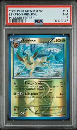 Leafeon [Reverse Holo] #11 - PSA 7 Graded Pokemon Plasma Freeze Rare - Image 1