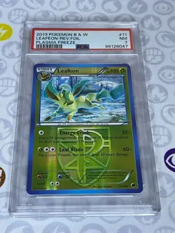 Leafeon [Reverse Holo] #11 - PSA 7 Graded Pokemon Plasma Freeze Rare - Image 3