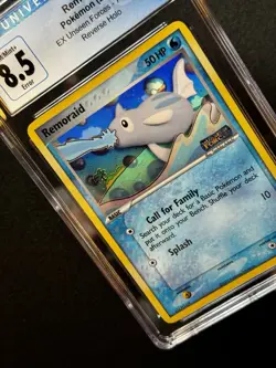 CGC 8.5 ERROR Pokemon Remoraid #71 Unseen Forces INVERTED HOLO LAYER! - Image 3