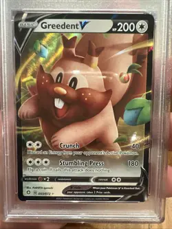 2021 POKEMON SWORD & SHIELD SHINING FATES #053 GREEDENT V PSA 9 - Image 2