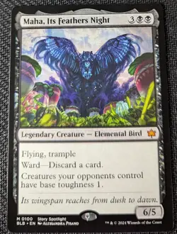 MTG Bloomburrow Maha, Its Feather Night Regular Mythic M/NM Pack Fresh - Image 1