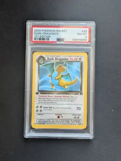 2000 Pokemon Team Rocket - Dark Dragonite 1st Edition Non-Holo #22 PSA 8 - Image 1