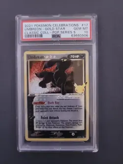 2021 POKEMON CELEBRATIONS CLASSIC COLL-POP SERIES 5 #17 UMBREON-GOLD STAR PSA 10 - Image 1