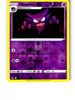 Haunter 084/202 Uncommon Sword & Shield Pokemon Reverse Holo Lightly Played - Image 1