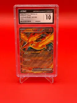 Team Rocket's Moltres ex 031/182 Destined Rivals 2025 CGC Gem Mint 10 Pokemon - Image 1