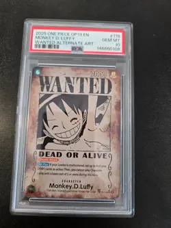 2025 ONE PIECE OP13-CARRYING ON HIS WILL #118 MONKEY D. LUFFY PSA 10 Wanted - Image 1