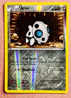 Aron 57/101 Reverse Holo | BW Plasma Blast | 2013 Vintage Pokemon TCG Card | LP - Image 1