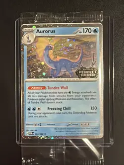 Aurorus Promo Card Cosmo Holo Pokemon Perfect Order Stamped 024/088 Barnes Noble - Image 1