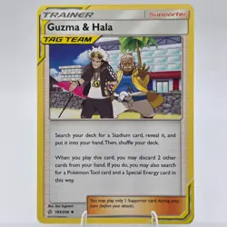 Guzma & Hala 193/236 Trainer Card Sun & Moon-Cosmic Eclipse Non Holo NM - Image 1