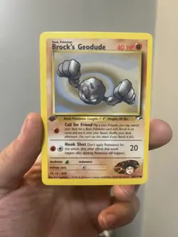 Brock's Geodude 66/132 1st Edition Common Gym Heroes Pokemon Card 2000 WOTC - Image 1